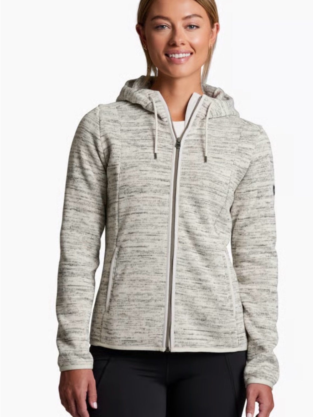 KUHL Ascendyr Hoody Women Medium M Ash Gray Heather Full Zip Fleece Jacket